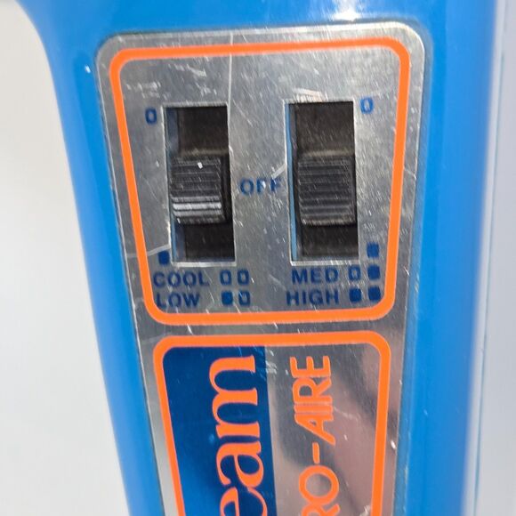 Vintage Sunbeam Pro-Aire 840 Hair Blow Dryer 1980s Blue Attachment 4 Settings - Picture 2 of 15